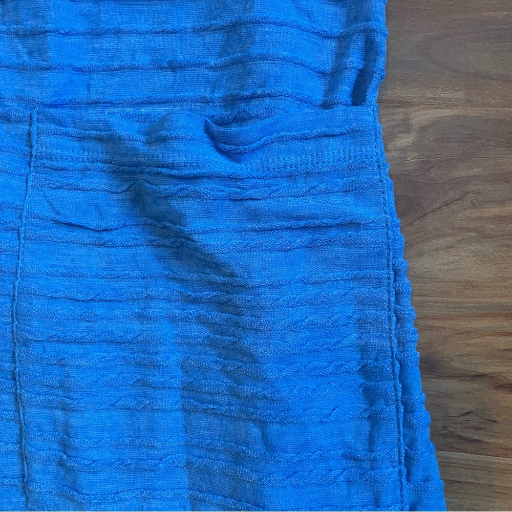 LuLaRoe S Sarah Ruffled Blue Cardigan Sweater - Picture 2 of 5